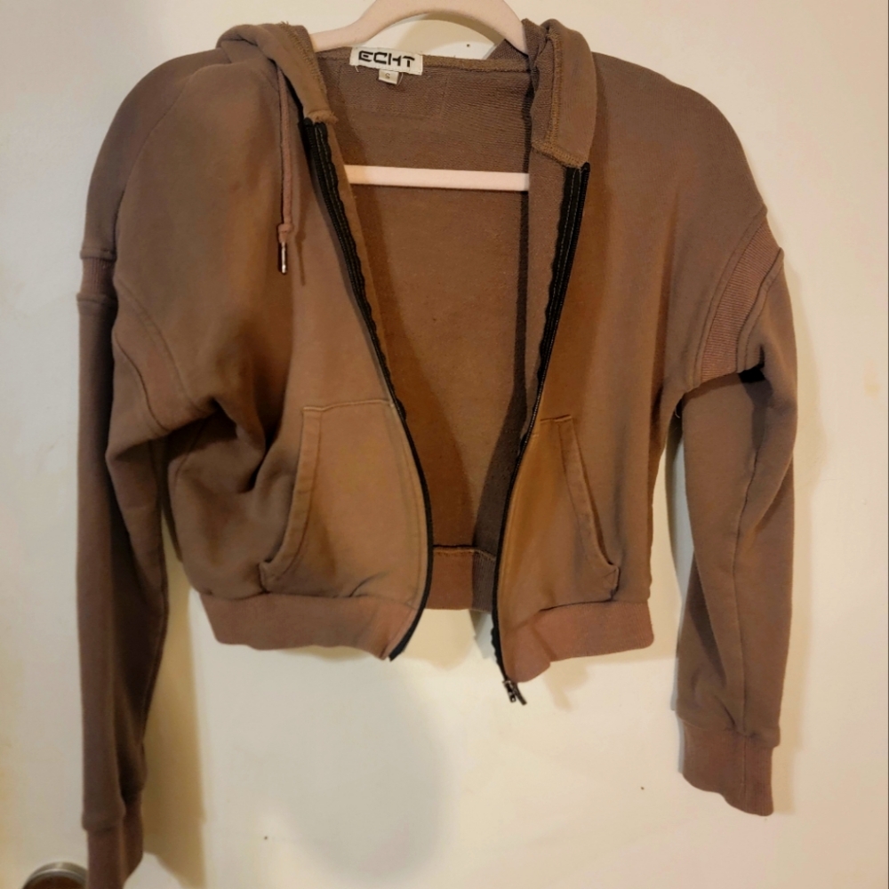 Zip up cropped hoodie